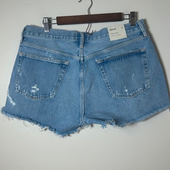 AGOLDE Parker‎ Short Denim Cut Off Distressed Light Wash Size 31 - Picture 5 of 8